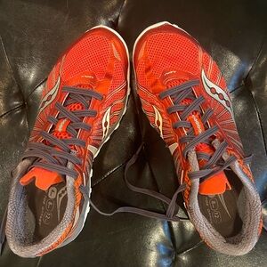 Saucony Vibrant Red and Gray Sneakers